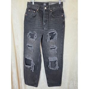BDG Urban Outfitters High-Rise‎ Baggy Distressed Jeans Washed Black 28 New